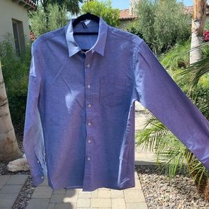 Blue unisex work&play button up